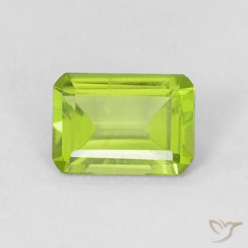 0.92ct Natürlicher hellgrün Peridot, Smaragdschliff, VVS-VS