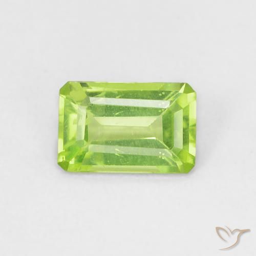 0.54ct Natürlicher gelblich-grün Peridot, Smaragdschliff, VS