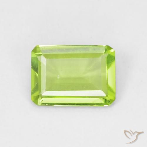 0.79ct Natürlicher gelblich-grün Peridot, Smaragdschliff, VVS-VS