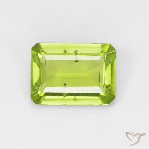 0.93ct Natürlicher hellgrün Peridot, Smaragdschliff, VS-SI