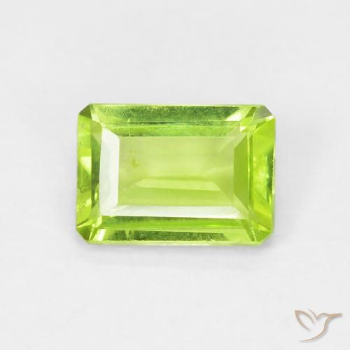 0.99ct Natürlicher gelblich-grün Peridot, Smaragdschliff, VS