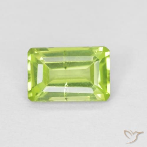 0.59ct Natürlicher hellgrün Peridot, Smaragdschliff, VS-SI