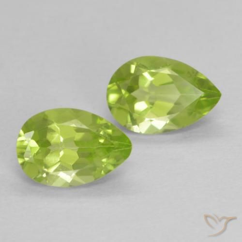 0.91 ct natürliche Lebendiges grün Peridot-Edelsteine, Birnenform, VVS-VS
