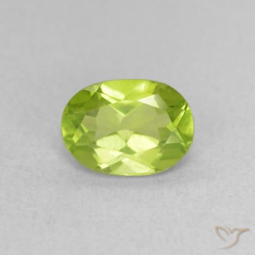 0.97ct Natürlicher Lebendiges Gelbgrün Peridot, Oval, VVS-VS