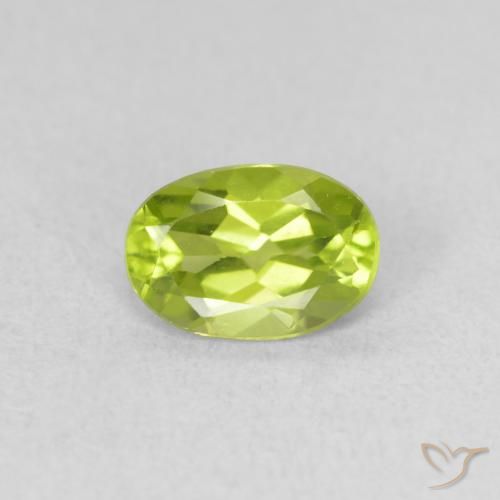 0.83ct Natürlicher Lebendiges Gelbgrün Peridot, Oval, VVS-VS