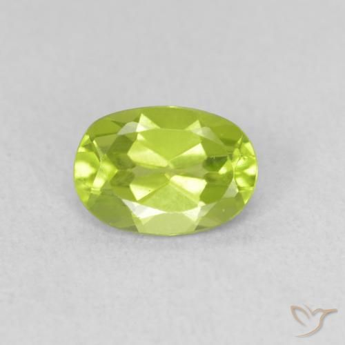 0.91ct Natürlicher Lebendiges Gelbgrün Peridot, Oval, VVS-VS