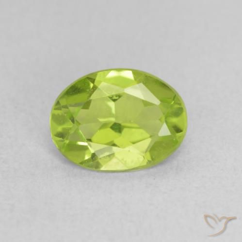 1.07ct Natürlicher Lebendiges Gelbgrün Peridot, Oval, VVS-VS