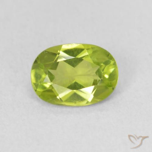 0.91ct Natürlicher Lebendiges Gelbgrün Peridot, Oval, VS