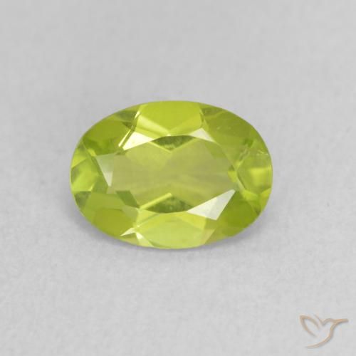 0.81ct Natürlicher Lebendiges Gelbgrün Peridot, Oval, VS