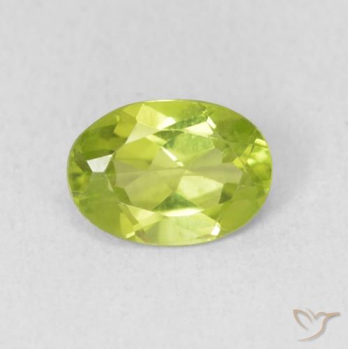 0.85ct Natürlicher Lebendiges Gelbgrün Peridot, Oval, VS