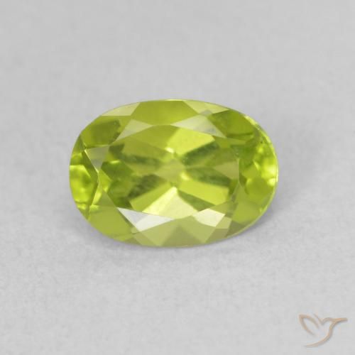0.98ct Natürlicher Lebendiges Gelbgrün Peridot, Oval, VS