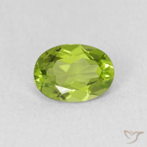 0.86ct Natürlicher Lebendiges grün Peridot, Oval, VS