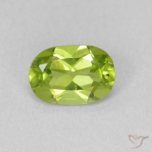 0.86ct Natürlicher Lebendiges Gelbgrün Peridot, Oval, VS