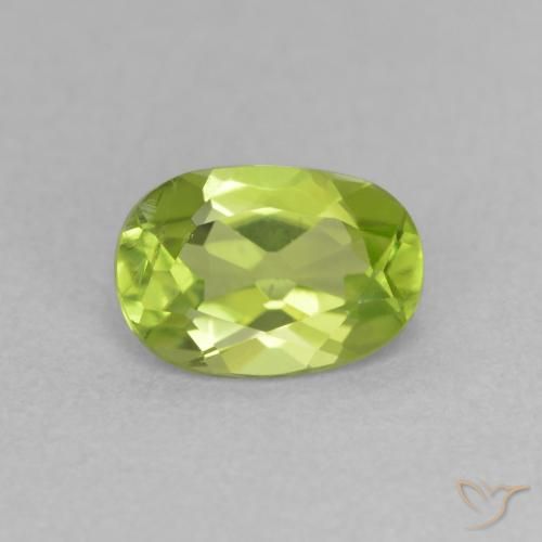 0.84ct Natürlicher Lebendiges Gelbgrün Peridot, Oval, VS