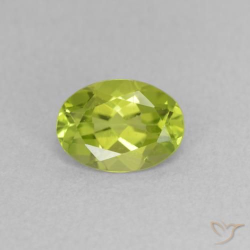 0.75ct Natürlicher gelblich-grün Peridot, Oval, VVS-VS