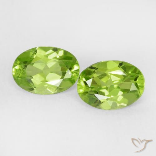 1.62ctw Natürlicher Mittelgrün Peridot, Oval, VS