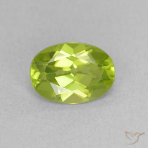 0.90ct Natürlicher gelblich-grün Peridot, Oval, VVS-VS