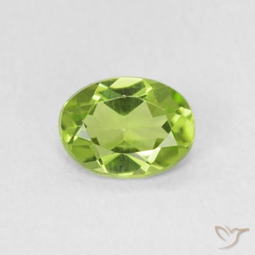 0.69ct Natürlicher Mittelgrün Peridot, Oval, VVS-VS