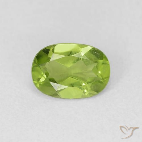 0.88ct Natürlicher Mittelgrün Peridot, Oval, VVS-VS