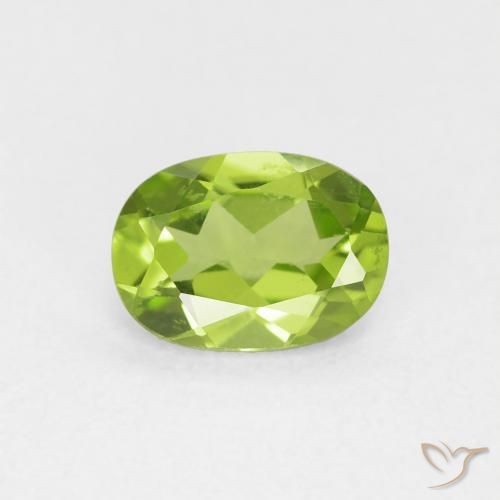0.88ct Natürlicher Mittelgrün Peridot, Oval, VVS-VS