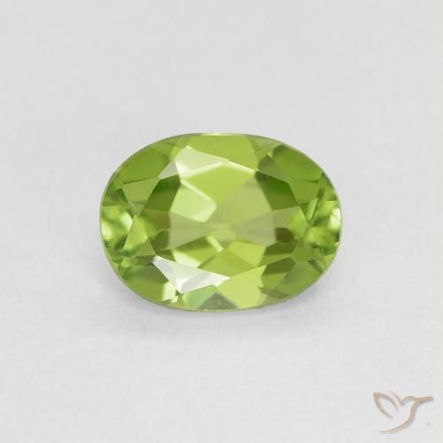 0.90ct Natürlicher gelblich-grün Peridot, Oval, VVS-VS