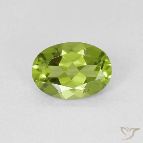 0.88ct Natürlicher Mittelgrün Peridot, Oval, VVS-VS