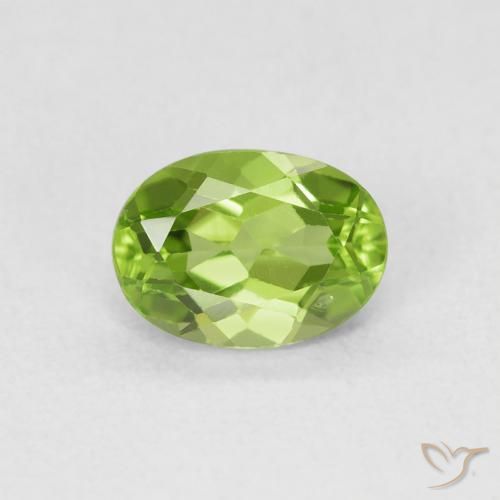 1.00ct Natürlicher Lebendiges grün Peridot, Oval, VVS-VS