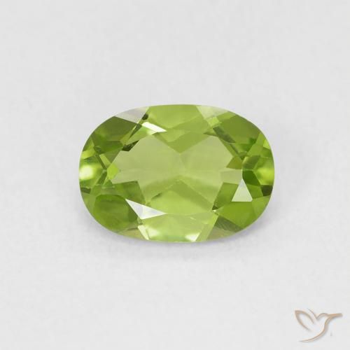 0.85ct Natürlicher gelblich-grün Peridot, Oval, VVS-VS