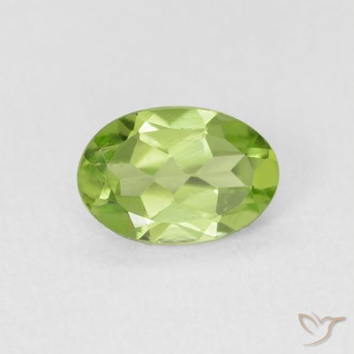 0.74ct Natürlicher Leichtes lebendiges Grün Peridot, Oval, VVS-VS