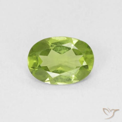 0.80ct Natürlicher Leichtes lebendiges Grün Peridot, Oval, VVS-VS