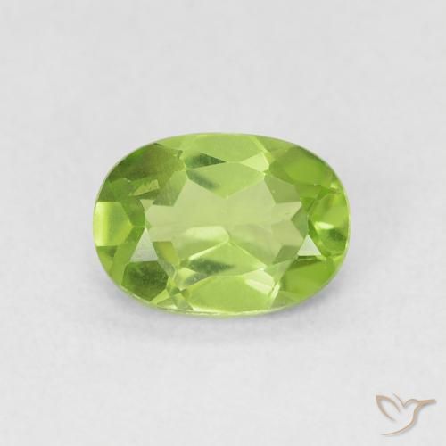 0.90ct Natürlicher hellgrün Peridot, Oval, VS