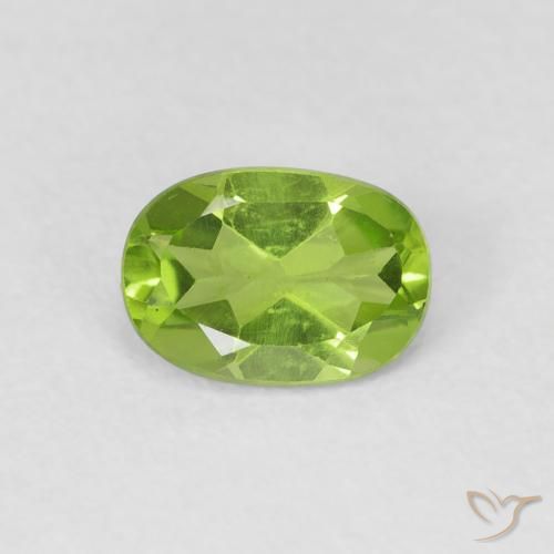 0.89ct Natürlicher Medium Light-Green Peridot, Oval, VVS-VS