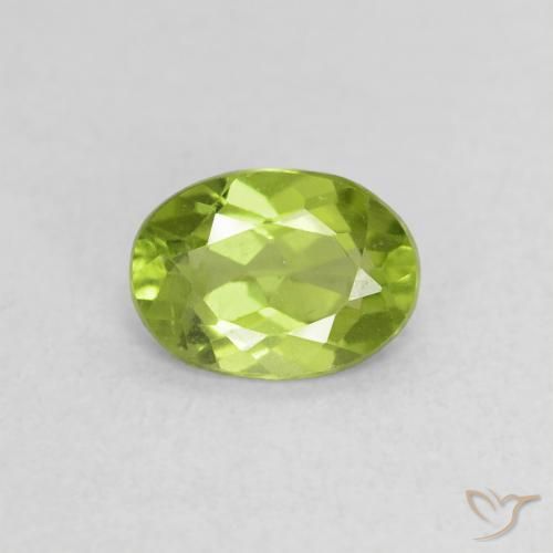 0.76ct Natürlicher Lebendiges Gelbgrün Peridot, Oval, VS