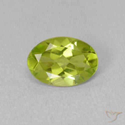 0.70ct Natürlicher Lebendiges Gelbgrün Peridot, Oval, VVS-VS