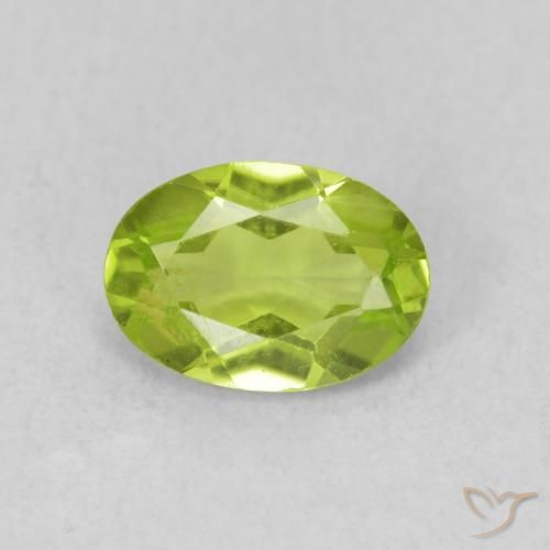 0.84ct Natürlicher Lebendiges Gelbgrün Peridot, Oval, VS