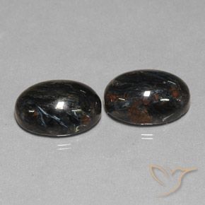 13.25ctw Natürlicher Schwarz Pietersite, Oval, Lichtundurchlässig