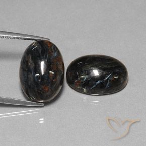 13.25 ct natürliche Schwarz Pietersite-Edelsteine, Oval, Lichtundurchlässig