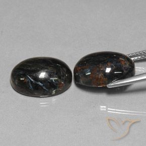 13.25 ct natürliche Schwarz Pietersite-Edelsteine, Oval, Lichtundurchlässig