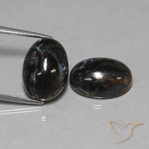12.75 ct natürliche Schwarz Pietersite-Edelsteine, Oval, Lichtundurchlässig