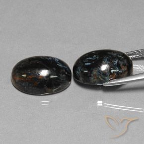 12.75 ct natürliche Schwarz Pietersite-Edelsteine, Oval, Lichtundurchlässig