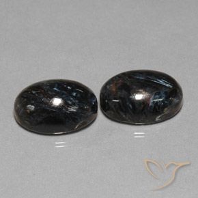 13.21ctw Natürlicher Schwarz Pietersite, Oval, Lichtundurchlässig