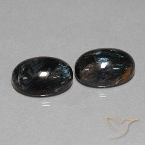 12.68ctw Natürlicher Schwarz Pietersite, Oval, Lichtundurchlässig