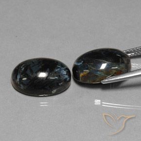12.68 ct natürliche Schwarz Pietersite-Edelsteine, Oval, Lichtundurchlässig