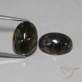 12.84 ct natürliche Schwarz Pietersite-Edelsteine, Oval, Lichtundurchlässig