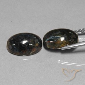 12.84 ct natürliche Schwarz Pietersite-Edelsteine, Oval, Lichtundurchlässig