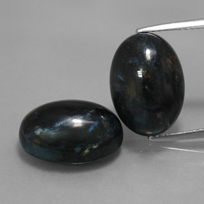 12,24 ct natürliche schwarzer Pietersit-Edelsteine, Oval Schliff, Lichtundurchlässig