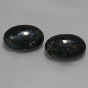 12,24 ct natürliche schwarzer Pietersit-Edelsteine, Oval Schliff, Lichtundurchlässig