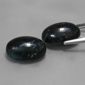 12,24 ct natürliche schwarzer Pietersit-Edelsteine, Oval Schliff, Lichtundurchlässig