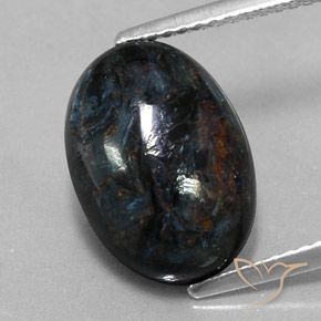 6.05ct Natürlicher Schwarz Pietersite, Oval, Lichtundurchlässig