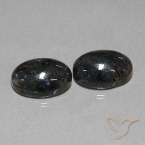 12.81ctw Natürlicher Schwarz Pietersite, Oval, Lichtundurchlässig
